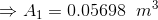 + A1 = 0.05698 m