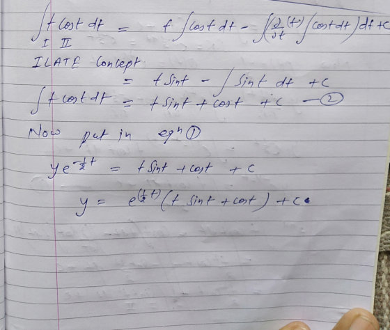 - - f sint - sint sint & cost of f lost d t It cost of = -f I lost dt - alt / cost at Jeffte ILATE Concept - dt &C a - Now pu