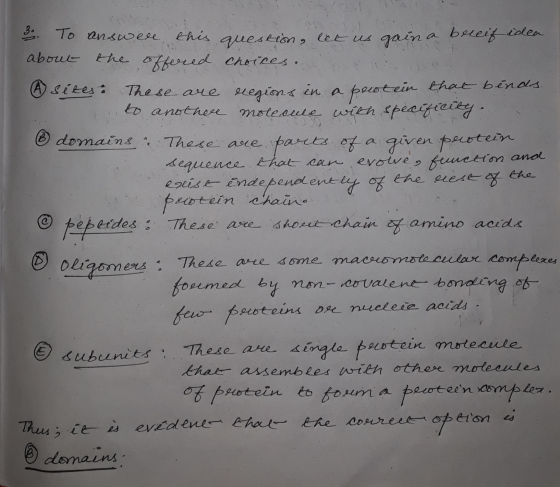 3. To answer this question, let us gaina bereif idea about the offered choices... A sétes: These are regions in a protein tha
