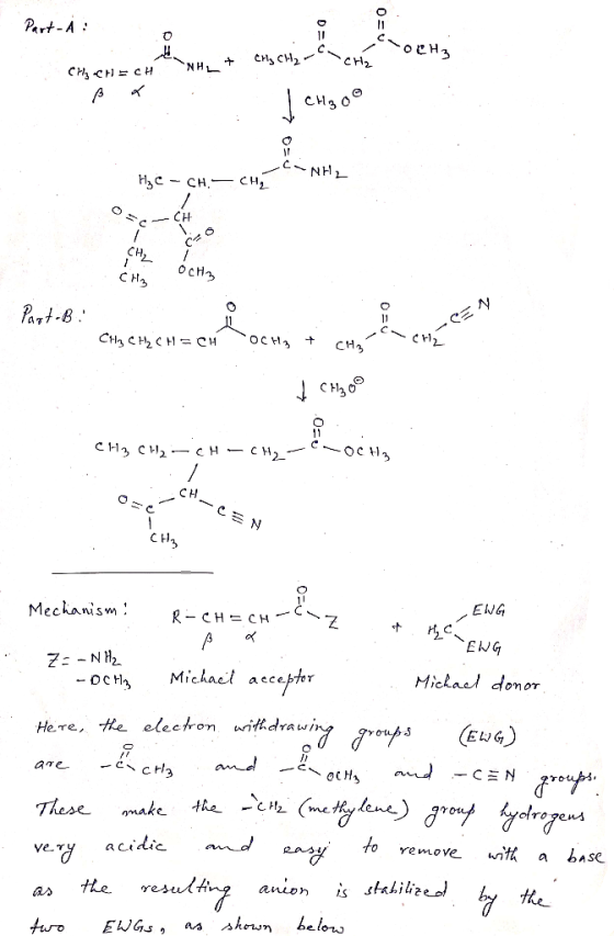 Part-A Ut NH2 + CH CH2 CHECHE CH ja: Jengono -C-NH2 Hz C - CH - CHE CH₂ OCHz Part-B . CH₂CH₂CH=CH OCHz + cha CH-CEN y Choo Or