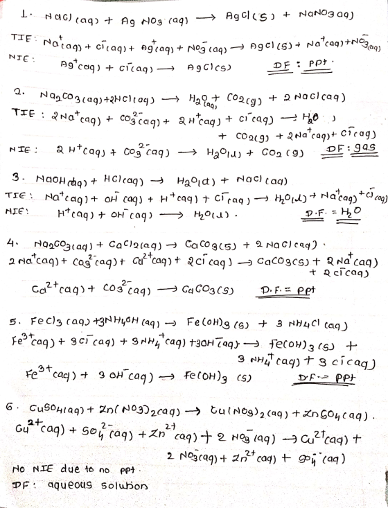 HOL 4) (aq) + Ag nog cagi - AgCl(5+ NONO3 09) TIE Naing + ciraq) + ngcaqsti 9 NIE: Nocag) + chiag) + Agtrag) + Nozcaos > AgC