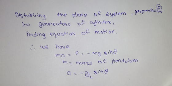 bing he plane o yetemetp oene ainders finding equattun of motion toe e have L.