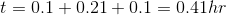 t = 0.1 0.21 + 0.1 0.41/27.