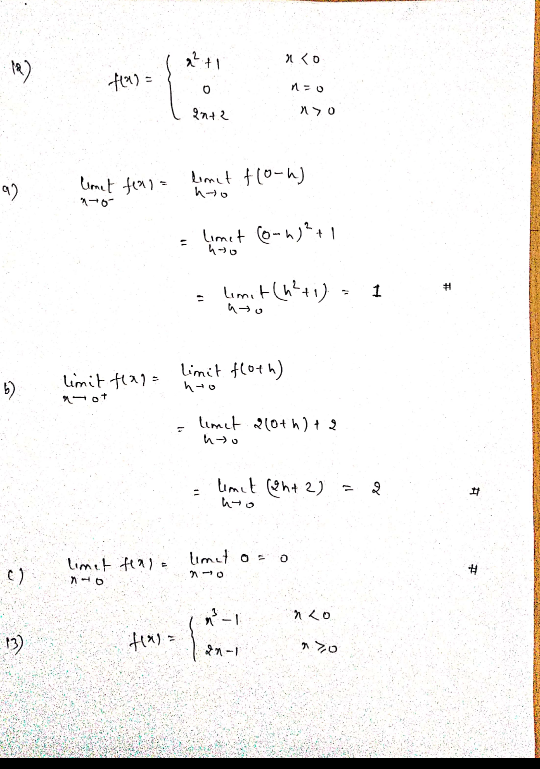 a? +1 <0 18) = O n=0 274 X>0 92 limet fala limet floru) hro limet Co-n)²+1 ho # limit (n²+1) 1 limit flags ot limit floth) ho