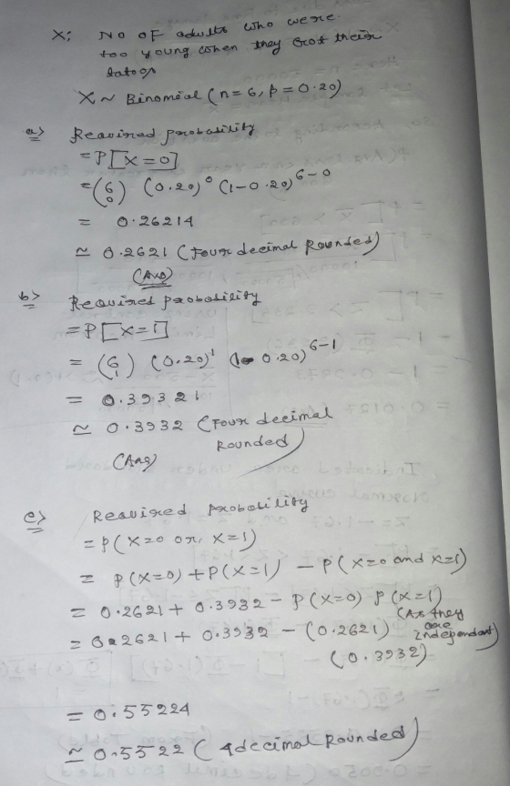 tatoon No of adults who were too young when they Got their Essen X Bìno và q2 (n = G, P = 0:39) Reavined pocobaselity of prit