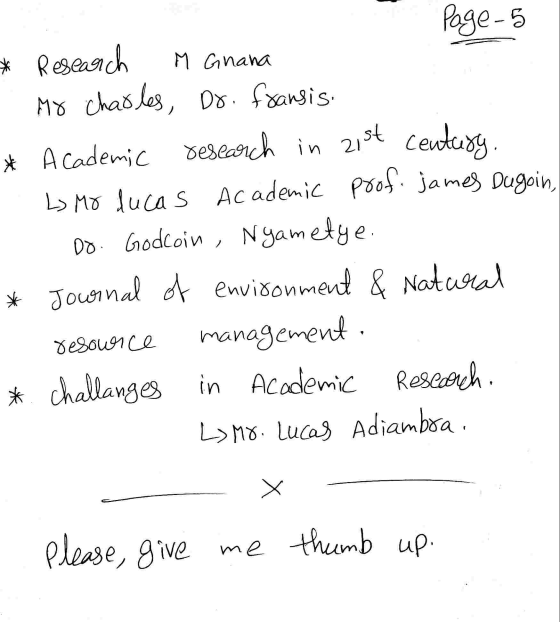 M Ghana Page 5 * Research Mo charles, Dr. Fransis. * Academic research in aist century. L; Mo ducas Academic prof. James Dugo
