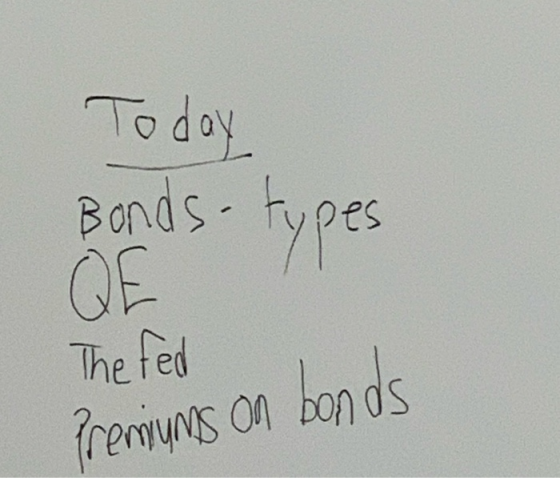 To day Bonds- types The fed Premiums on bonds