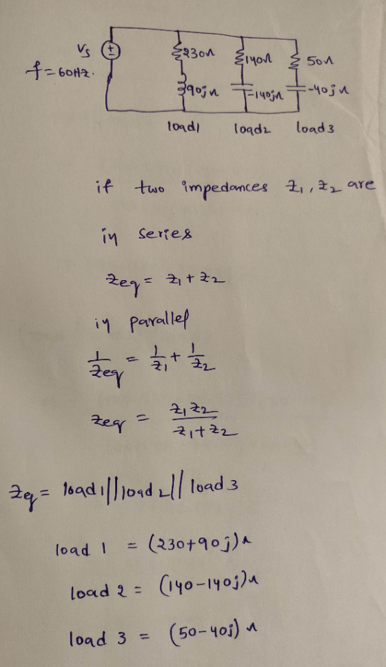 Vs 030n Iyon 50M - 60H2 3903n TiveT F140nT10j 10ad/ load 3 loadi if tuo impedonces 2,,2 are iM Serfes 21 t 2 Parallef i1 21 2