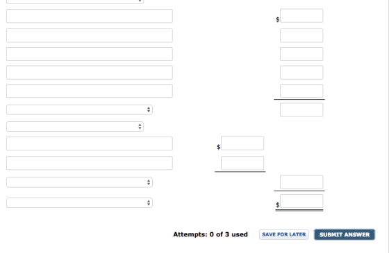 Attempts: 0 of 3 usedSAVE FOR LATER SUBMIT ANSWER