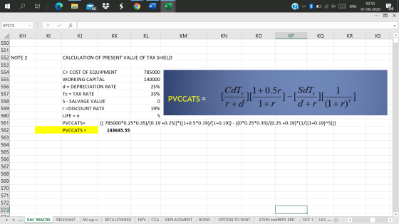02:55 C w ? ENG 66 01-08-2020 34 Х KP573 . KH KI KU KK KL KM KN KO KP KQ KR KS 550 551 CALCULATION OF PRESENT VALUE OF TAX SH