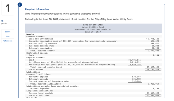 Required information [The following information applies to the questions displayed below.j Following is the June 30, 2019, st