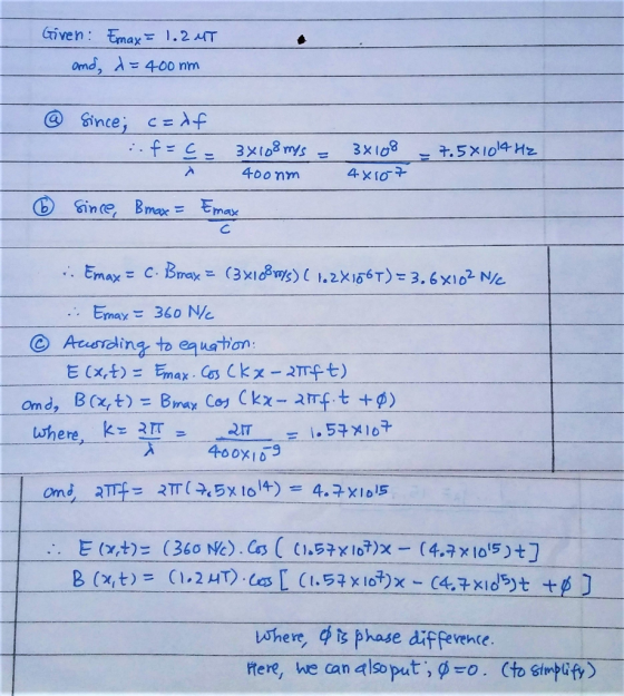 Given: モmax- and, λ=400 nm 1.2AT @ 얽nce, c=AP 400 ทาก Emax 360o N/e ⓒ According to ea nation where, G ts phase differente fer