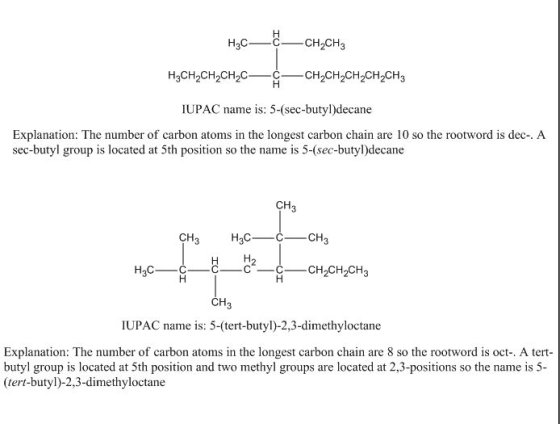 Hąc— —CH2CH2 H3CH2CH2CH2C— C—CH2CH2CH2CH2CH3 IUPAC name is: 5-(sec-butyl)decane Explanation: The number of carbon atoms in th