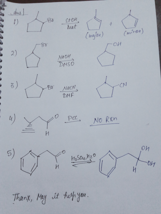 Eton. heat (mis BY -OH Naon DMSO Nach DMF PCC Ето и не ой -bИ Thanx May it help you.