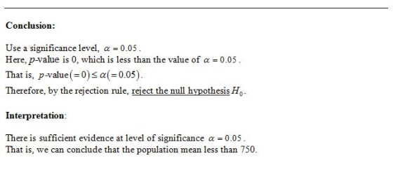Conclusion: Use a significance level, a = 0.05. Here, p-value is 0, which is less than the value of a = 0.05. That is, p-valu