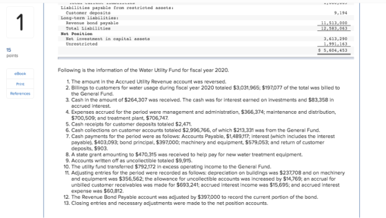 Liabilities payable from restricted assets Customer deposits 9,194 Long-term liabilities: Revenue bond payable Total Liabilit