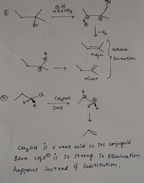 ao Cit alkene Formatiom Minon DMF so strnj. so elimina tiom e istead Subititutionm