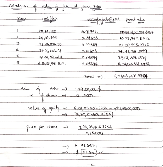 of calculation year value of from at year geoo cast flaws __discounting facho@3:11_ Poeseat value 20,14,300 24/07, 765 28,76,