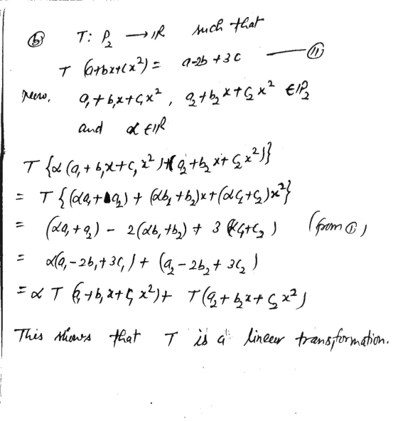 a-2b +30 T: ļ --JR such that T arbit(x²) = 9,+ 6x+6x², 97 by at G x² E1P3 rew, and a till x+ G x²)} 0) T {x (a + bx+c 2 ² 4 9