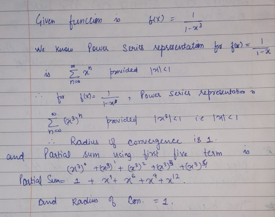 1-23 no . Given function is fix) = -2 We know Powen series representation for fun) = 1 x is ex provided laks ... for f(x)= Po