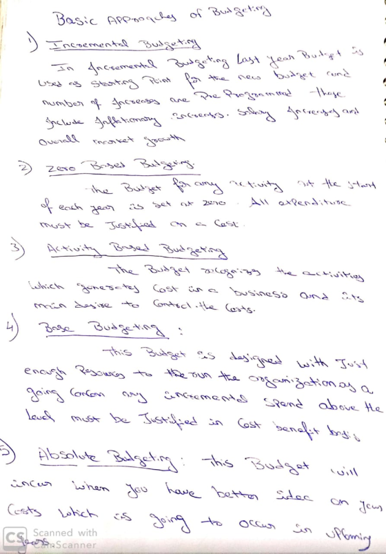 . Basic Approaches of Budgeting . Incremental Budgeting In incremental Budgeting last year Budget is used as Starting point f
