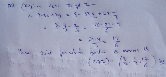 put (x,y in Canl to get 2- 2. 8-3x+2y = 8-34 3 + 2X – - 8-9 - - 2 3 - 48-27-4 = 214 - 12 Menco point for which function 18 mi