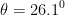 \theta =26.1^0