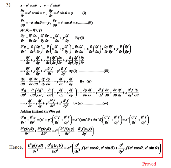3) xre cos, yre sin Orx = e cos@=x, = d sin 6 = y ......(1) oc ag ag aa Ox=-sin 0=-y. cos&=x.......... 8(1,0)=f(x,y) ag _ af