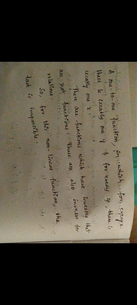 there is excatly one y & for tercey y, there is excally 2. one There are functions which have bocess that are not functions T