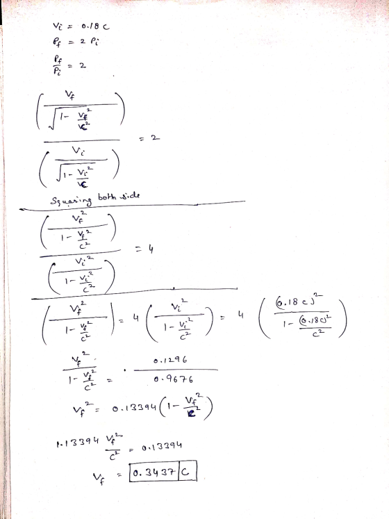 0.18 P 2 P %3D 2 2- - 2 (है ( Squaring both side val | - 2 - ५ 2. VE 2 1- V 2 6.18 c) (6.1800- .2 | - 0.1296 1- 0.9676 0.1334
