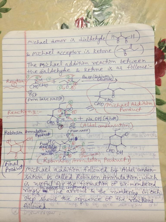 michael donor is dialdekykel Hyy e michael acceptor is Ketone qe CHOCHO oct The michael addition reaction between the dialdeh