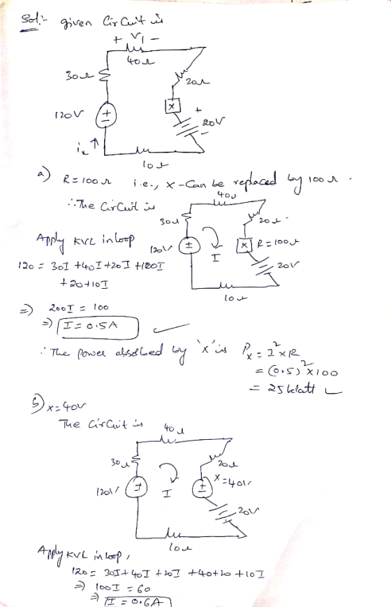 Soli- giren Circuit in + ا * V - ) ها سال 3our E با ما (2o (+) امه 1 ر سل مل ها a) R = 100r i.e., x-Can be replaced by 1000.