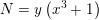 \small N=y\left ( x^{3}+1 \right )