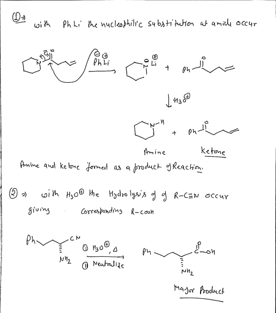 with Phhi the nucleophilic substitution at amiche occur og sig en min LH300 TECHT OM + Ante Amine Ketone formed as a product