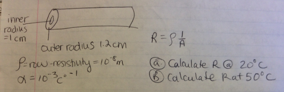 Calculate R @ 20 degree C b Calculate Rat 50 degre