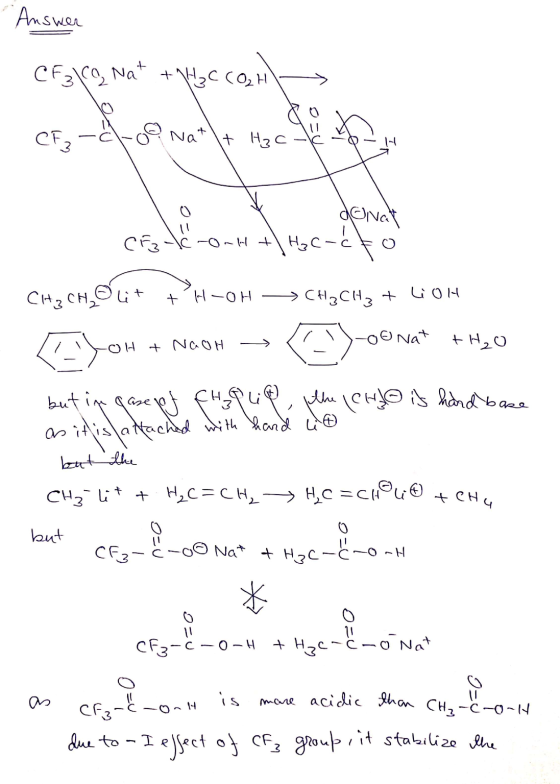 Answer CF3C9 Nat Nat + H₂C CO₂H) CF3 Nat It H₃c doivat CF -0.ht Hachet CH₃ CHO lut TH-OH → CH₂ CH₃ + LOH -Oonat + NGOH +H2O b