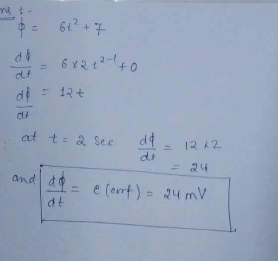 - = 6+² + 7 dd - 6x2 +21+0 at - - 12t CU at t= a see dd = 1212 dt au and ad = e(errf) = 24 mv