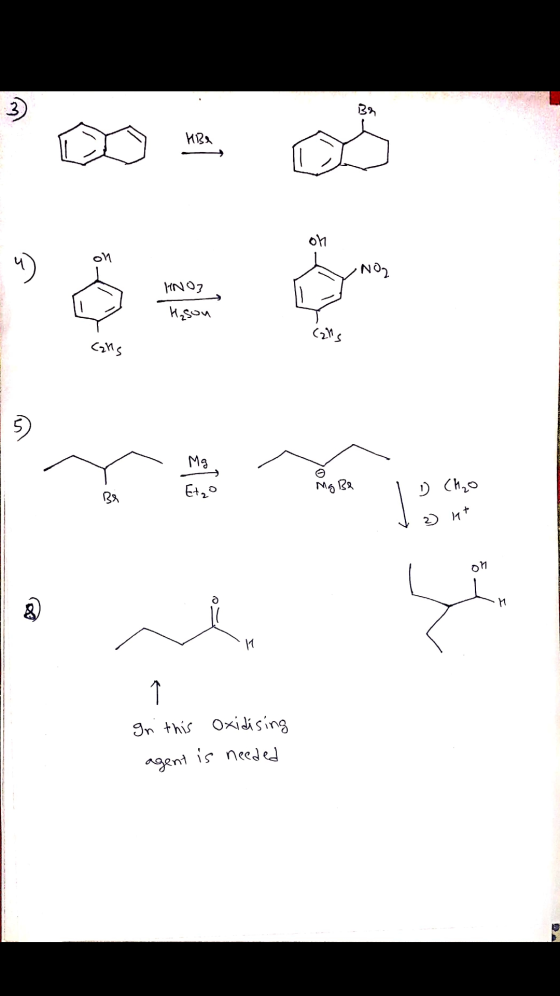 133 MB 애 OM NO2 HNO3 Hason Cns Cans Mg Etzo Mg Be 읽 1 D Cho 2 애 M H 1 In this oxidising agent is needed