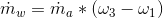 \dot{m}_{w}=\dot{m}_{a}*\left ( \omega _{3}-\omega _{1} \right )