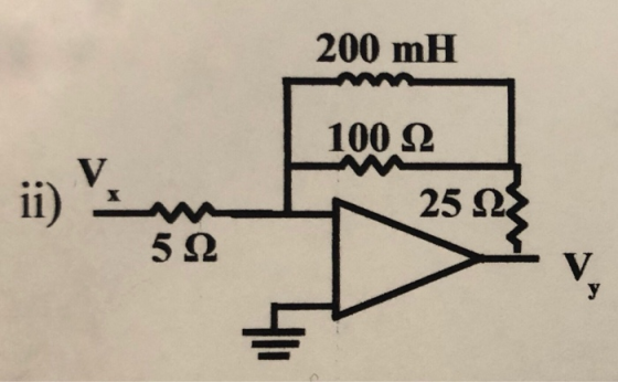 200 mH 100Ω i) .. 5 Ω