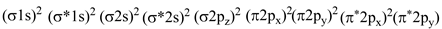 |G1s)? (G*1s) (G2s) (o*2s) (02p,)2 (n2p,)(72p,)* (x*2p,°(x*2p,)
