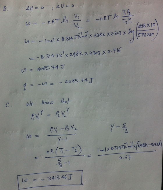 098 X 1o ー-8.314丁Kıyag8kxQ-803 X 0.76 4085.7千丁 = = -LJ = -4085.74丁 5 3 5 0.6