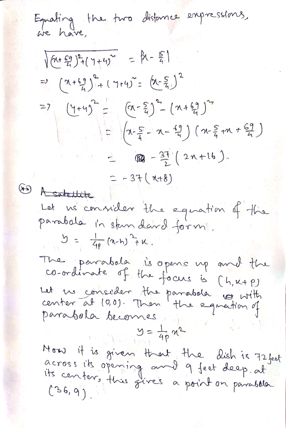 Equating the two distance expressions, we have, 2 tnt Let Ing ) (y + 4 fu- (0+2)+(994)*= fx- EU? z? (4+4² -&)*-(+6919 (2-3-4-
