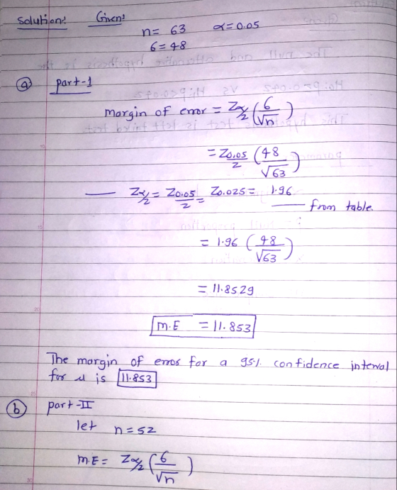 solutions n= 63 Girent L=0.05 6=4-8 stri eritrotts boo @ part-1 0-000 sto.o3914 av Margin of emor = bolist +701 zi tzot Zay (