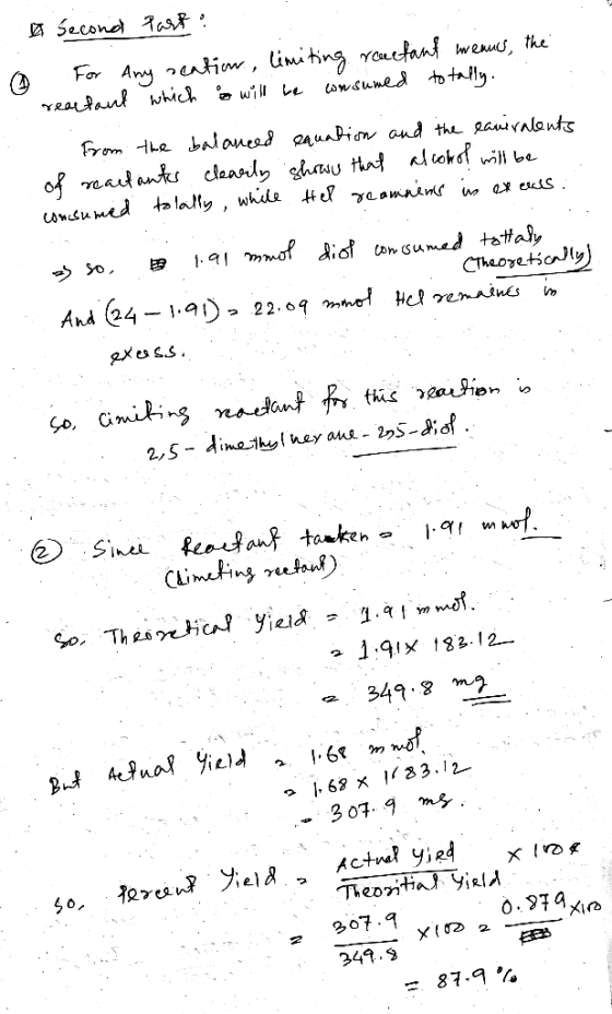 Second part: @ For Any reation, limiting racetant means, the realfaut which is will be consumed totally. - from the balanced