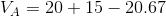 V_A=20+15-20.67