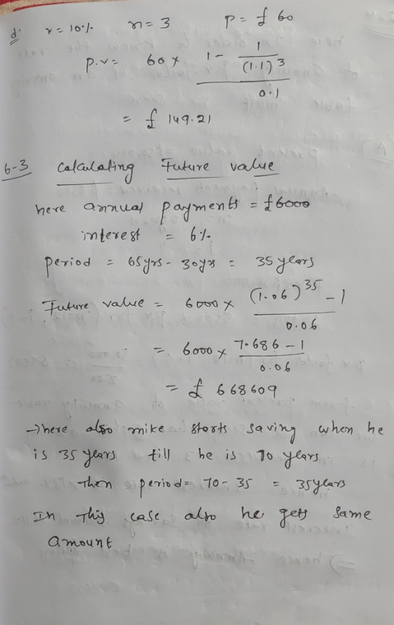 P 156 607 P. (1-1) 3 149.21 Future value Calalating wual paymen =6000 6-3 11 here mtere st Period -7 - 1 Future Value 7-686-1