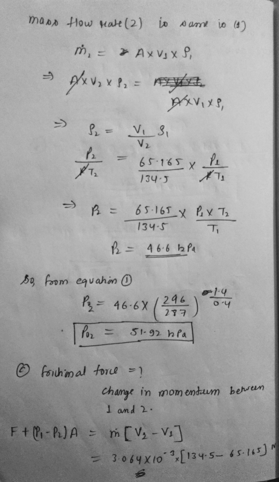 maso How rate (2) is name is (1) in- & AX VJ X S, A x V x 82 - Arya AxVxe » S = Visi V2 134.5 - P - 65.165 x P x T₂ 134.5 P =