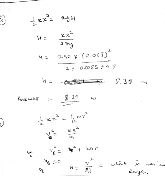 Тех. 1-н kxa H = 2 2 H= 290 x 10.0687² 24 0.0085 * 9.7 Ha es 8.30 m Answer = 8.30 m - Ikx² = 1 m² so v = 4 + 295 i ns - . So