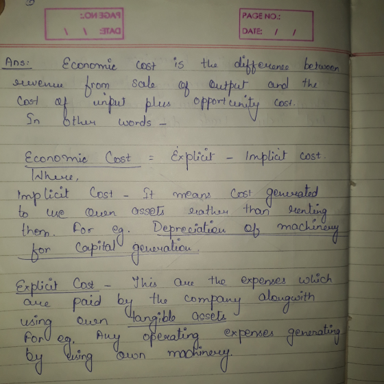 PAGE NO.: STAB DATE: / / berawoon the ditte Economie i5 Ans: Cost oneo bram Sale unpu plus &ther 3autpeut arel the offortunly